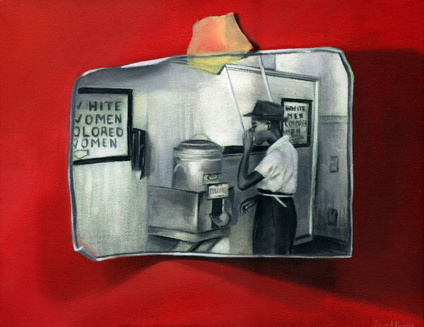 Colored Fountain on Wall, oil on canvas, 2009